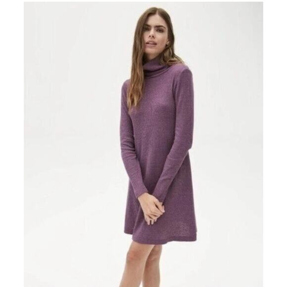 Michael Stars Kit Mock Neck Mini Dress in Purple M - Picture 1 of 1